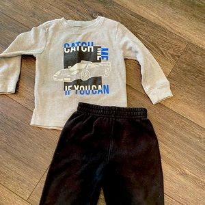 Grey race car pant and shirt set